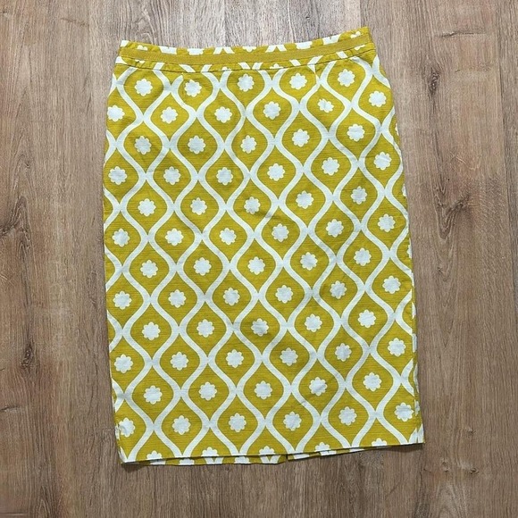 BODEN | Yellow Geometric Print Pencil Skirt - Picture 3 of 8
